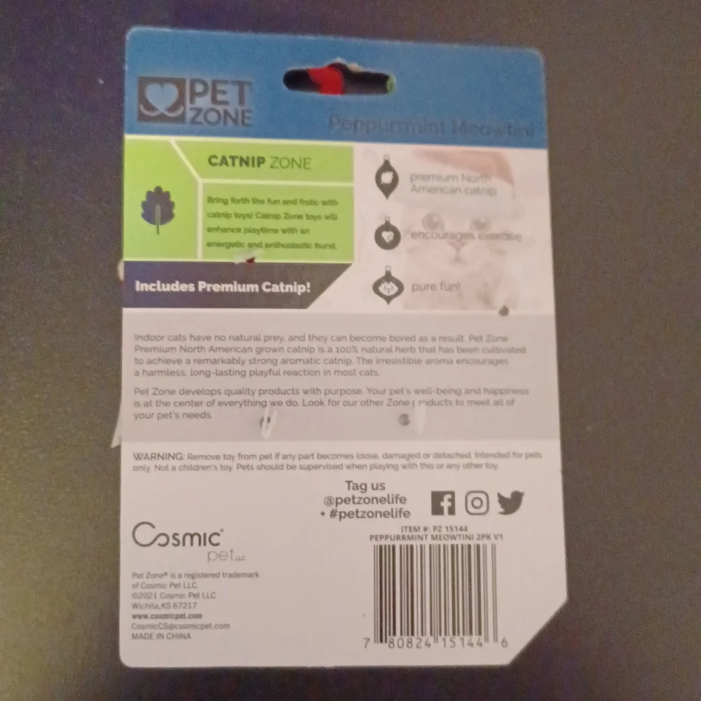 2 New Smarty Kat Bouncy Mouse and 2-Pack Pet Zone Catnip Toys
